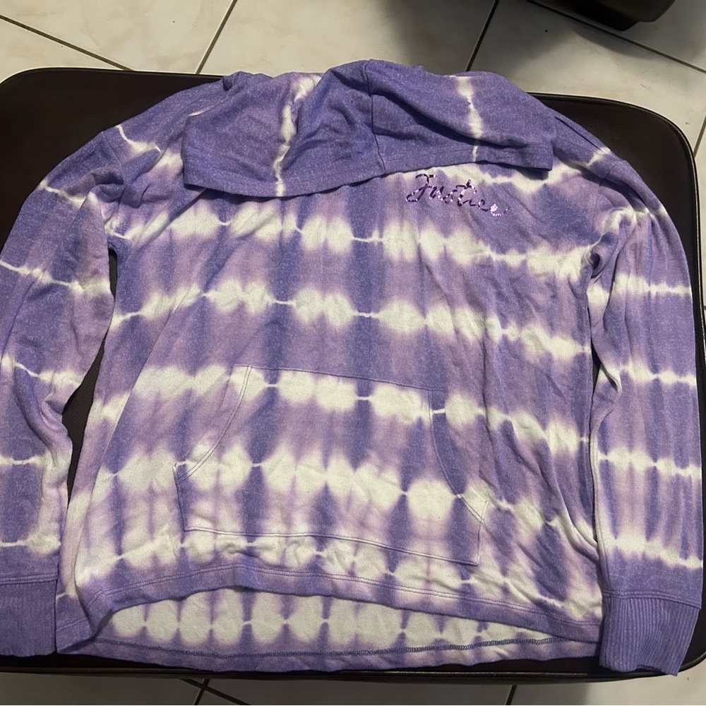 Justice Purple Tie-Dye Hoodie